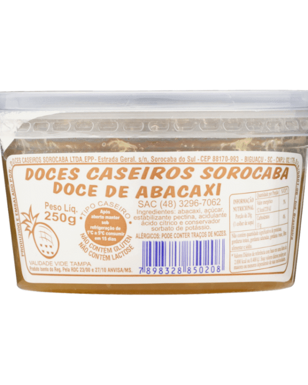 Geleia de Abacaxi 250g - Doces Sorocaba