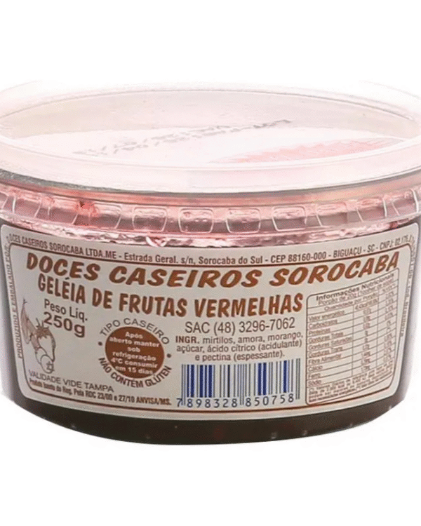 Geleia de Frutas Vermelhas Light 250g - Doces Sorocaba