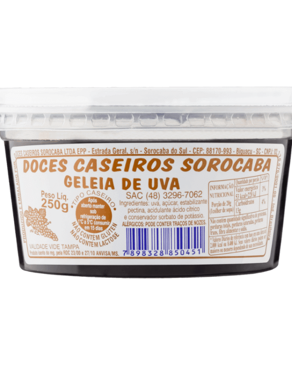 Geleia de Uva 250g - Doces Sorocaba