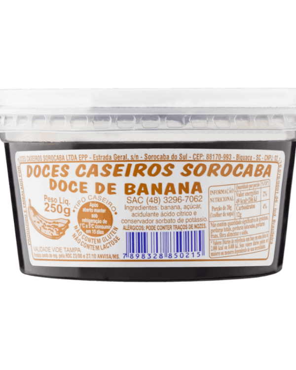 Doce de Banana 250g - Doces Sorocaba