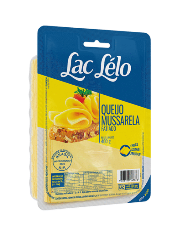 Queijo Mussarela fatiado 400g - Lac Lélo
