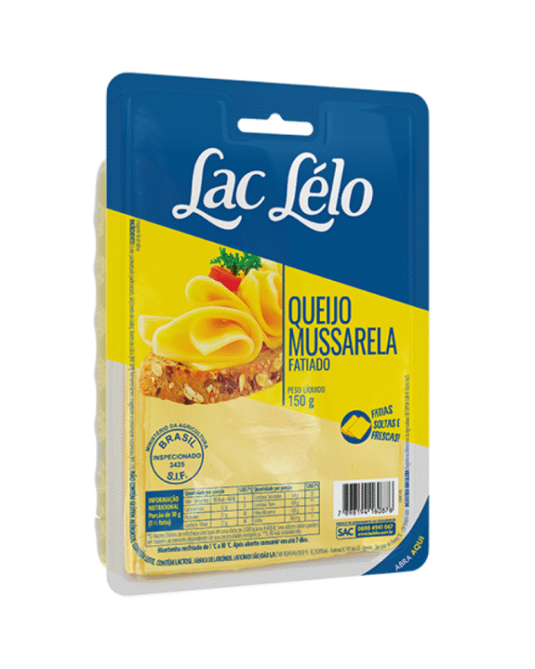 Queijo Mussarela fatiado 150g - Lac Lélo